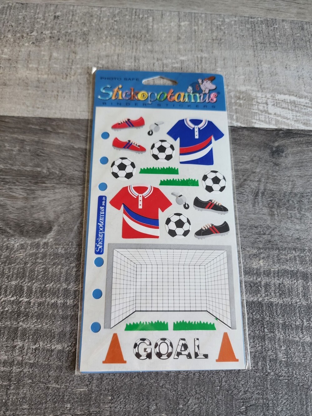 New Pack Scrapbook Stickers Stickopotamus SOCCER Ball Goal Jersey Cleats #38